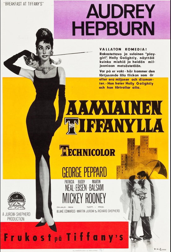Elokuvajuliste: AAMIAINEN TIFFANYLLA (1961) - Näytökset: La 10.10. klo 13:00